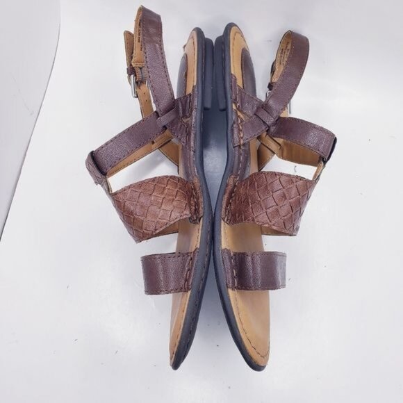 Boc Agda Brown Faux Leather Slingback Strappy Sandals Flats Women's Size 8 - Picture 8 of 13